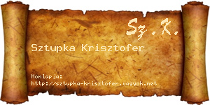Sztupka Krisztofer névjegykártya